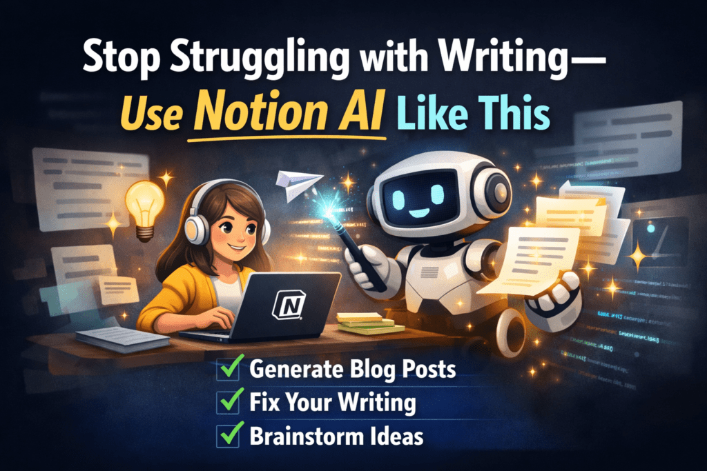 Stop Struggling with Writing—Use Notion AI Like This I used to stare at a blank page for what felt like hours, coffee going cold beside me, while deadlines loomed. As a freelance content writer juggling client blogs, newsletters, and my own side projects, the struggle wasn’t just about ideas—it was the sheer grind of turning scattered thoughts into something coherent. Then Notion AI entered my workspace, and everything shifted. Not because it magically wrote for me, but because it became this quiet partner that handled the heavy lifting while I kept my voice intact. If you’re tired of fighting the cursor, this isn’t another generic “AI will solve everything” pitch. I’ve spent the last couple of years testing Notion AI on real projects—everything from 2,000-word guides to quick email campaigns—and these are the exact ways I use it now. It’s practical, iterative, and stays grounded in your own workspace. No more switching tabs or losing context. Let’s break it down step by step. The Writing Struggle Is Real—And Why Most Tools Miss the Mark Writing hits a wall for most of us at the same three spots: the blank page, the messy middle, and the endless polishing. I’d brainstorm on sticky notes, outline in Google Docs, draft in another app, and edit in yet another. By the time I finished, half my energy was gone just managing the tools. Notion AI changes that because it lives right where your notes, databases, and drafts already sit. It pulls context from your workspace—past projects, style notes, even old client briefs—without you feeding it everything from scratch. In my experience, that context is what separates decent output from stuff that actually sounds like me. I’m not saying it replaces the hard thinking. Your insights, stories, and opinions still drive the bus. But it removes the friction that makes writing feel impossible on busy days. What Makes Notion AI Different for Writers Unlike standalone chatbots, Notion AI works inside your pages. You highlight text and hit “Ask AI,” or type a prompt straight on the line with the spacebar. It can brainstorm, draft, rewrite, summarize, or even pull action items from messy notes. From what I’ve seen after months of daily use, the real power comes from iteration. You don’t get one perfect draft—you get a starting point you refine together. And with newer features like Research Mode and Custom Agents (on paid plans), it can dig deeper or automate repetitive tasks. It’s not flashy. It’s just there, ready when you need it. That availability alone cut my writing time in half on most projects. Getting Started: Setup That Takes Five Minutes If you haven’t touched Notion AI yet, don’t overthink it. Open any page, type a forward slash, and select AI, or just hit the spacebar on a fresh line and start typing your request. For editing, highlight any text and choose “Ask AI” from the menu that pops up. I started simple: enabled it on my free plan (there’s a limited trial) and created a dedicated “Writing Lab” page with my style guide and past examples. That way, when I reference it with an @mention in a prompt, the AI already knows my tone—conversational but clear, with short paragraphs and real examples. Pro tip from trial and error: Keep your workspace organized. The better your notes are structured, the smarter the AI becomes because it can actually reference them. Mastering Prompts That Actually Deliver Results The secret isn’t fancy AI tricks—it’s specific prompts. Vague ones like “write a blog post” give generic slop. Good ones include goal, audience, tone, length, and context. Here’s one I use constantly: “Turn these bullet points into a 600-word blog section. Keep my casual tone, add one real-life example like the client project from last month, and make the transitions flow naturally.” Or for editing: “Rewrite this paragraph to be more concise, fix any awkward phrasing, and keep the friendly vibe I use in newsletters.” I learned the hard way that adding “based on the notes above” or “match the style in @MyStyleGuide” makes a huge difference. Spend two minutes crafting the prompt, and you’ll spend way less time fixing the output. Overcoming Blank Page Panic: Brainstorming and Outlining This is where Notion AI shines brightest for me. I start every big piece with a quick session: “Brainstorm 8 angles for an article on using AI for writing, aimed at freelancers who feel overwhelmed.” It spits out ideas, and I pick the ones that spark something. Then I ask it to turn my favorites into an outline: “Create a detailed outline with H2 and H3 headings, including suggested examples for each section.” Last week I used this exact flow for a client report. What used to take me an hour of staring and rearranging bullets took 15 minutes. The outline wasn’t perfect—I tweaked the order—but it gave me momentum instead of dread. Turning Ideas Into Drafts Without Losing Your Voice Once the outline exists, I feed sections back to the AI one at a time. “Expand this outline point into 250 words, using the data from my @ResearchNotes page and keeping examples grounded in real freelance life.” I never accept the first draft wholesale. I write my own intro and conclusion, then let the AI handle the meaty middle where I tend to ramble. Then I merge everything and read it aloud. The result feels like me, just faster. In practice, this hybrid approach means I produce more while actually enjoying the process. One recent 1,500-word guide took me under two hours instead of a full day. Editing and Polishing: The Part I Used to Dread Highlight a clunky paragraph and ask: “Make this clearer and more engaging while keeping my original meaning.” Or “Improve flow between these two sections and cut any repetition.” Notion AI handles grammar, tone shifts, and even suggests stronger transitions. I’ve used it to turn bullet-point meeting notes into polished recaps or to make technical explanations feel human. The best part? You can keep refining. Tell it, “Make this version 20% shorter but keep all the key points,” and it does. No more manual word-count torture. Real-World Workflows That Save Real Hours Let me share three setups that transformed my week. For blog posts: I keep a database of topic ideas. I select one, ask the AI to research quick facts in Research Mode if needed, outline it, draft section by section, then edit. Done. For client emails and newsletters: I drop key points as bullets, prompt “Write a warm, professional newsletter based on these points, under 400 words,” and tweak the sign-off myself. For personal knowledge capture: After reading an article, I paste highlights and ask for a summary with three actionable takeaways. It turns passive reading into something I actually retain. These aren’t theoretical—they’re how I hit deadlines without burnout. Leveling Up: Custom Agents, Databases, and Research Mode Once you’re comfortable, try the bigger stuff. Custom Agents let you create a personalized writing assistant with instructions like “Always write in a practical, experience-based tone with short paragraphs and real examples.” It remembers your preferences across sessions. Databases get supercharged too. I have one for content ideas where AI autofills status, word count estimates, and even suggested headlines. Research Mode pulls insights from connected apps or the wider web (when allowed), saving me from scattered browser tabs. It’s not flawless, but it surfaces connections I might miss. Common Pitfalls and How to Dodge Them I’ve made every mistake. Over-relying on AI leads to flat writing. Always edit with fresh eyes. Ignoring context means generic results—feed it your own notes. Also, watch usage limits on lower plans. I upgraded when I started using it daily, but even the free tier handles occasional heavy sessions fine. Finally, don’t chase perfection on the first pass. The magic is in the back-and-forth. How This Approach Actually Changed My Writing Life Six months in, my output doubled without the old exhaustion. More importantly, I enjoy writing again. The AI handles the mechanical bits so I can focus on what matters—stories, insights, connecting with readers. It won’t turn you into a bestselling author overnight, but it removes the friction that stops most of us before we even start. If you’ve been putting off that draft or newsletter, try one small prompt today. Start with your next idea, keep it simple, and iterate from there. Writing still takes effort. But now it feels possible—every single time. Give these steps a shot in your own Notion workspace and see what happens. Your future self (and your deadlines) will thank you.